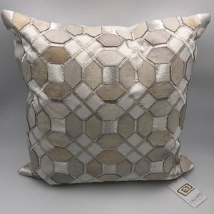 Callisto Home Calf Hair Embroidered Decorative Pillow